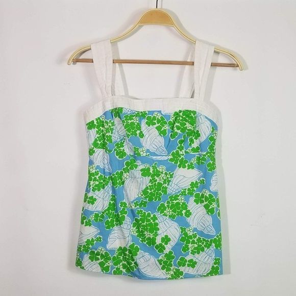 Lilly Pulitzer Tops - LILLY Pulitzer Preppy Vintage Toss Up Beach Club Blue Meri Top
